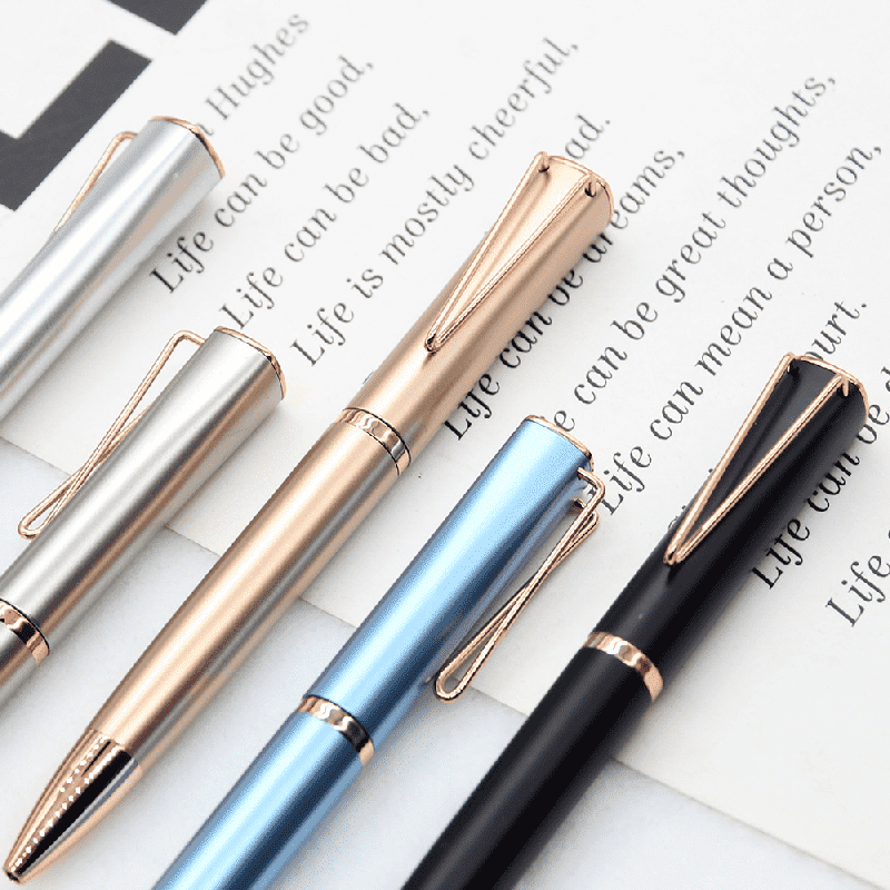 Bolígrafo de metal giratorio con logotipo personalizado, bolígrafo de regalo para empresas