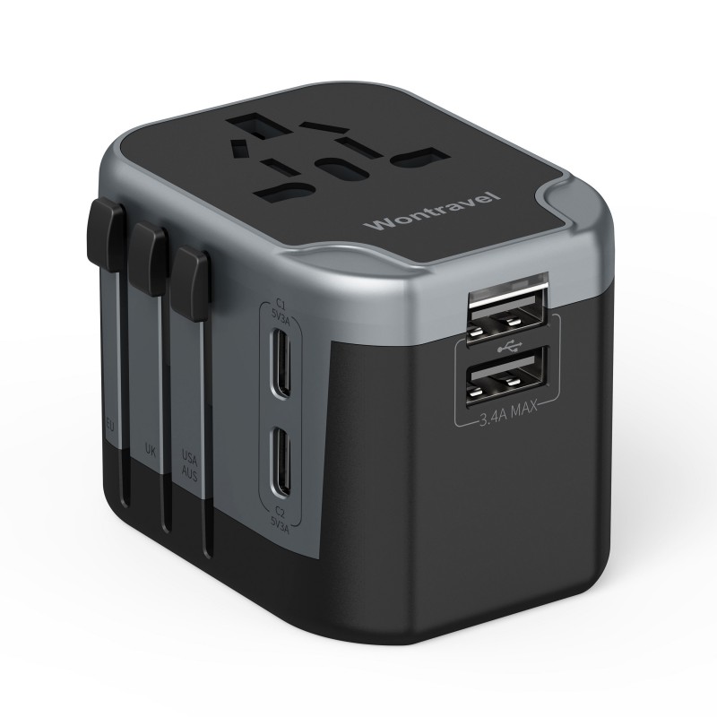 Adaptador de viaje internacional universal todo en uno para uso global
