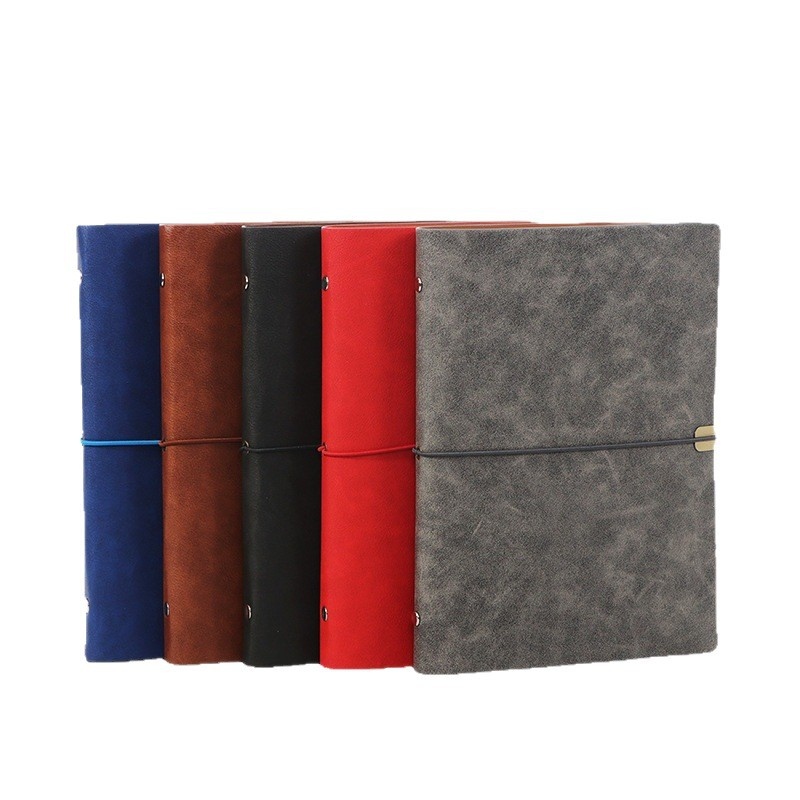 Cuaderno vintage de piel sintética con 6 anillas