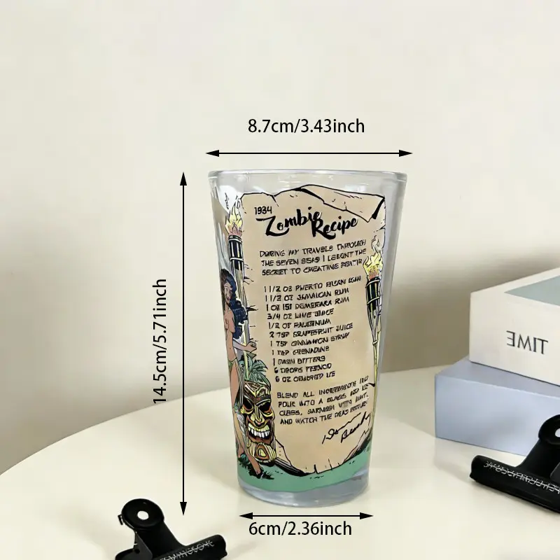 Vasos de pinta con estampado de cómic zombie vintage